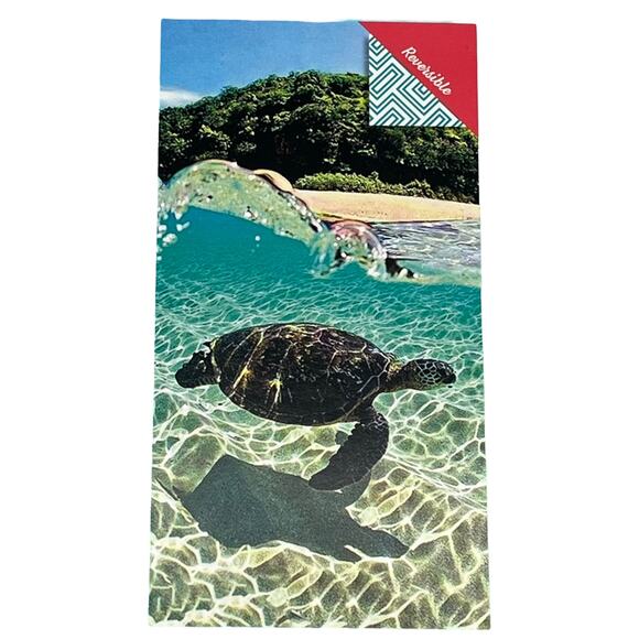 NEW Reversible Whitley Willows Microfiber BEACH TOWEL 35x70 Sea Turtle Ocean - Picture 3 of 3